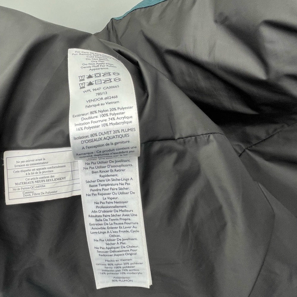 Long Quilted Hooded Down Puffer Coat in Teal - Picture 10 of 15
